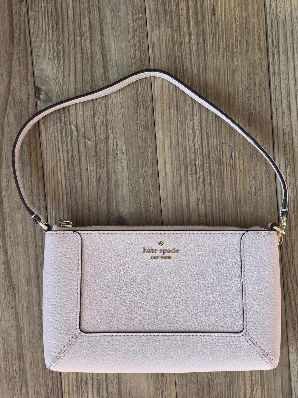 kate spade Blush Pebbled Leather Shoulder Wristlet - Pale Blush